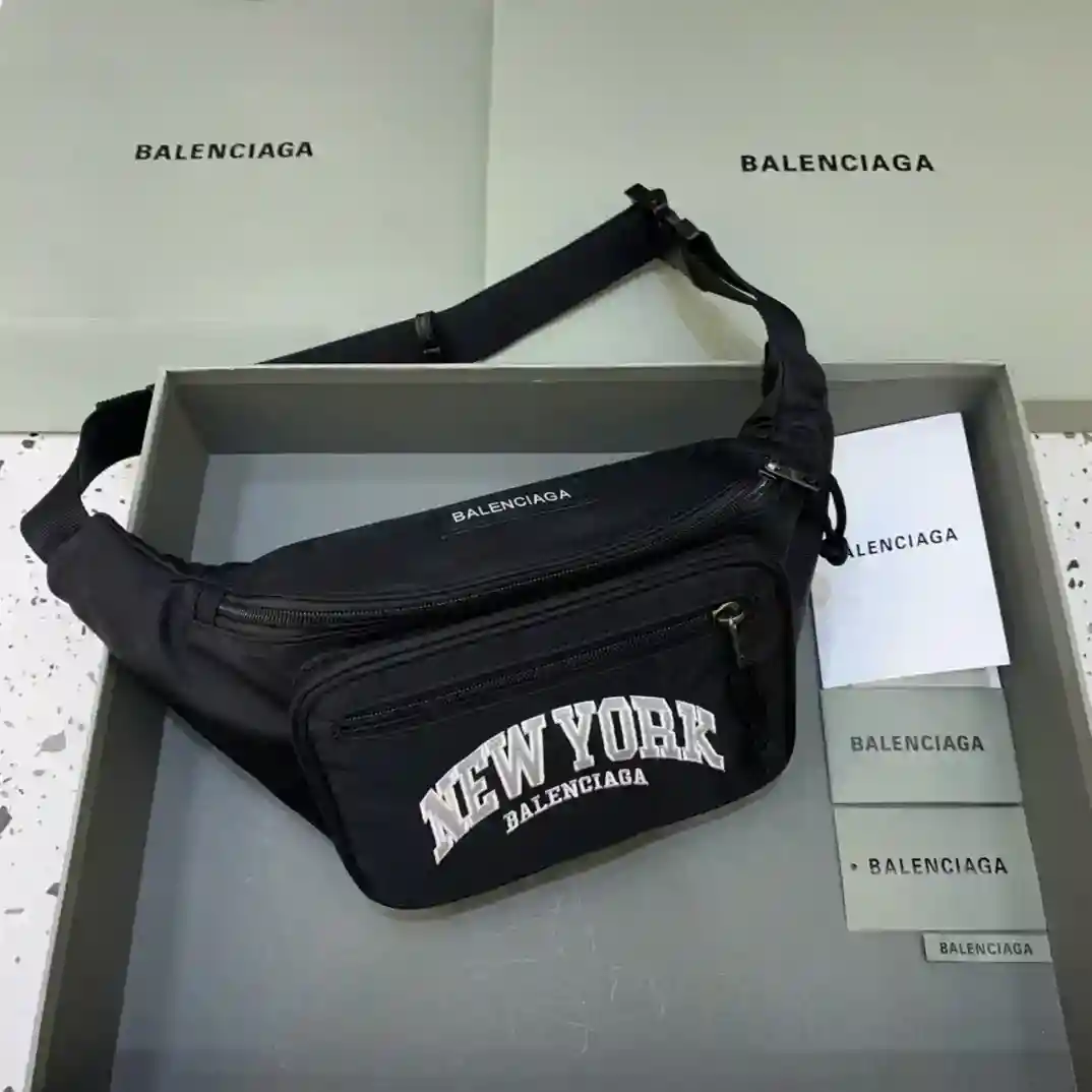 ¥280 BALENCIAG Paris Familia Pecho Bolsa de Lona Bolsa de la cintura Simple y Ligero Tamaño 31*7*15⚠-Alta Moda Bolsas