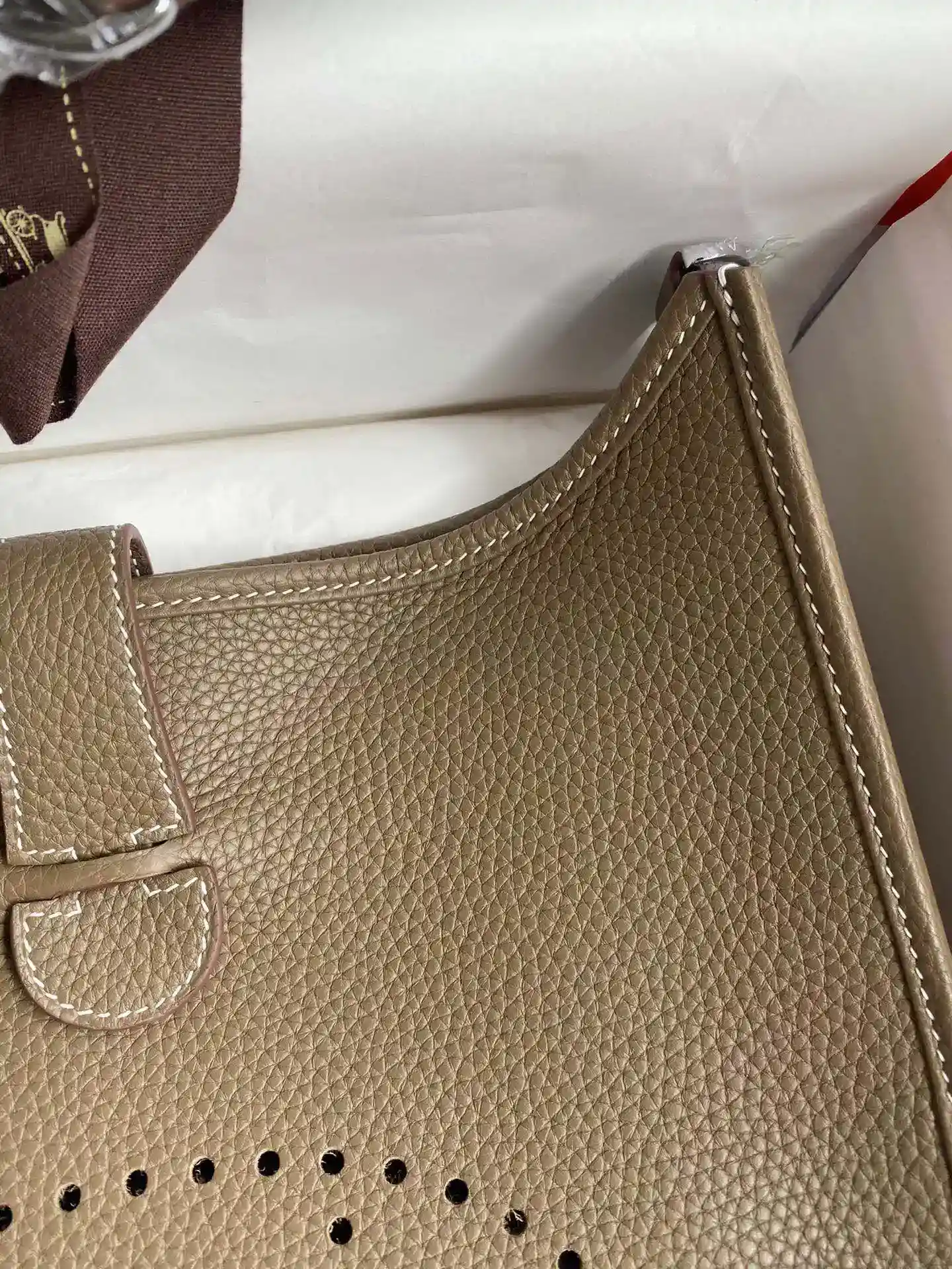 Picture [3]-Hermes evelyne 28cm beeswax line elephant gray-High-fashion bags