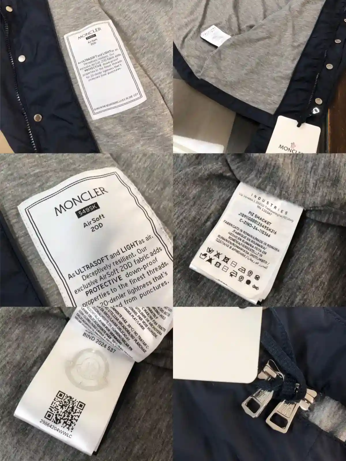 ¡Imagen [8]-P540 Moncler*cler Moncler Moncler 2025 camisa gabardina chaqueta chaqueta sitio web oficial de sincronización! ¡Forro de tela fina ligera 100 algodón! ¡Ambos lados de la solapa de bolsillo concepto de diseño es muy personalizado mano de obra fina en el cuerpo con estilo textura super guapo sensación única mano suave y lisa sensación de ajuste perfecto delgado! ¡Muy recomendable! Color : negro, azul, gris plata yardas : 123456-alta réplica bolsos