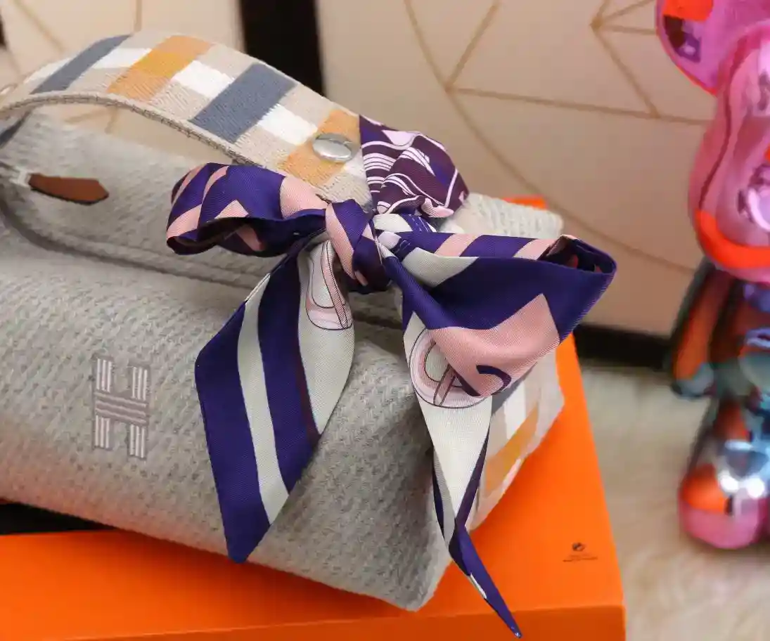 Imagem [6]-Hermes Lunchbox Bag Wool Plaid White Trousse Bride-A-BraceLarge: 25*21*14Small: 21*17*12-High Fake Bags