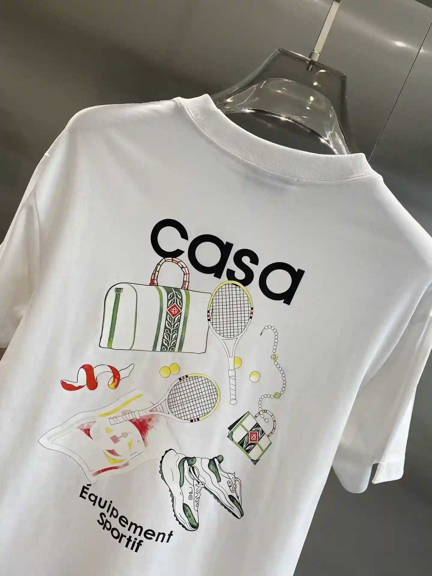 Image [8]- "𝙉𝙚𝙬🤍CASA family" modèles classiques poitrine gauche mot "casa" avec un petit motif délicat et unique derrière un grand mot "casa". Le mot "casa" est super accrocheur sous le motif d'équipement sportif coloré et intéressant plein de vitalité et de mode S-XXL🅿️420-sacs haute couture