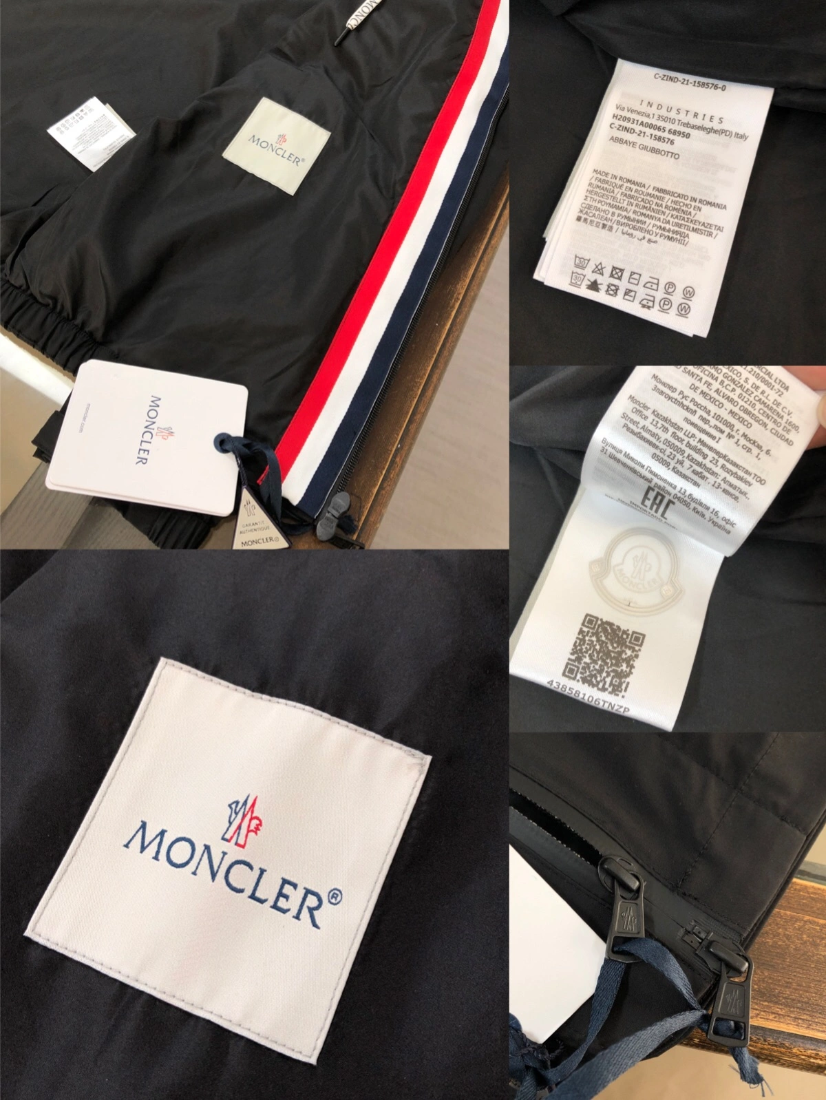 Image [8]-P560 Uploaded for early spring 2025 availability! Moncler large label zipper hooded jacket windbreaker! Synchronized with the official website! Three colors of webbing with patchwork logo design! Customized original fabric breathable excellent perfect workmanship quality seconds the whole market! Heavyweight offering just for the popularity! European purchasing synchronization style official website hot sale! Brand letters zipper hooded design windbreaker jacket on the upper body stylish super handsome detail picture perfect embodiment! The three labels are complete in perfect condition! Color: black, white, blue yards: M L XL XXL 3XL (1-5)-High Faux Bags