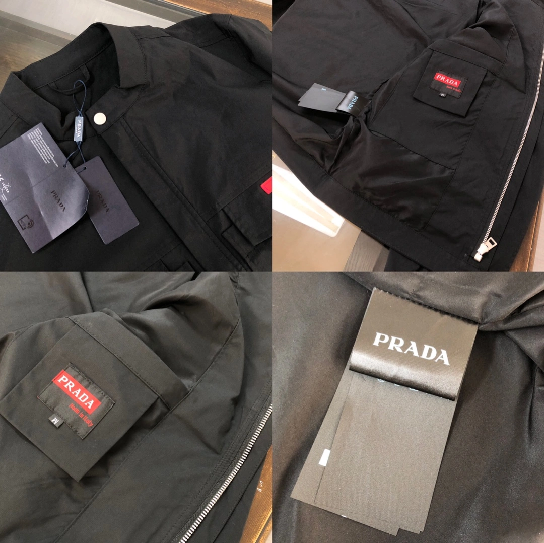 Image [8]-P540 PRA*DA Prada 2025 most #PD casual fashion baseball jersey workwear pocket jacket models are made of P's professionnally tailored lightweight technology fabric with a neat, smooth and shiny surface texture that is easily visible through the screen, comfortable and lightweight on the body and not stuffy, sun protection and windproof to give you the most enjoyable wear experience ! Le logo exquis de l'étiquette rouge sur la poitrine est l'accessoire parfait pour rehausser l'ensemble de la classe luxueuse ! Le logo de l'étiquette rouge sur la poitrine est l'accessoire parfait pour rehausser le sens général de la classe de luxe, en un coup d'œil, peut obtenir l'haleine de luxe haut de gamme ! La version conventionnelle de base de la couture sur le corps polyvalent simple et pas difficile les gens appartiennent à la navette quotidienne doit avoir le produit parfait sans aucun doute ! Couleur : Vert Armée Noir Taille : M-L-XL-2XL-3XL-High Fake Bags