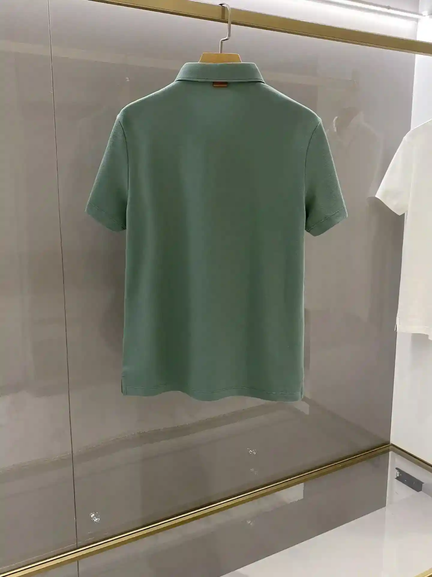 Foto [2]-P520 Verde de alta calidad de negocios casual camiseta de solapa Imagen detallada-Bolsos de alta costura