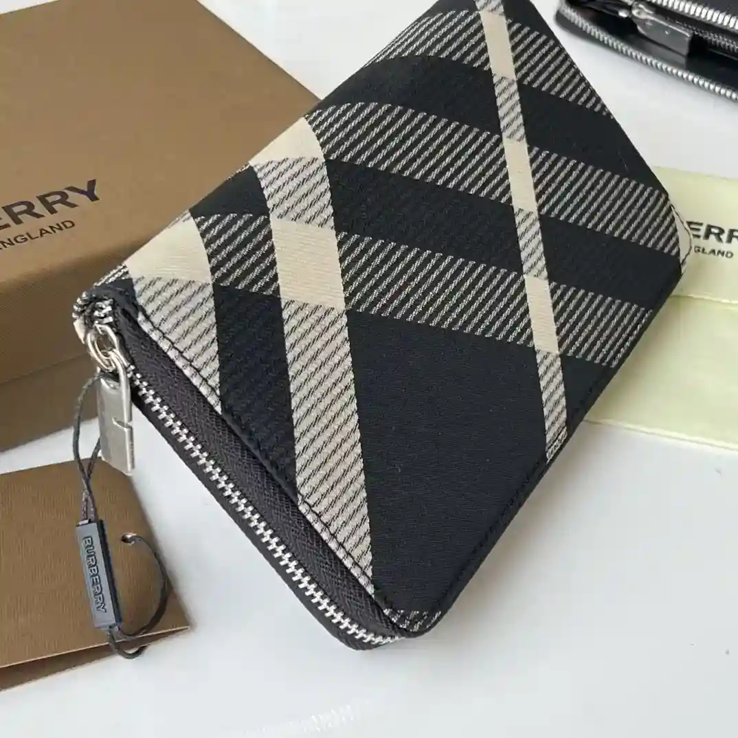 Image [3]-Large zipper money clip decorative jacquard worsted plaid pattern with B-shaped zipper head using leather lining size suitable for storing global currencies B-home production ~~ 👉👍 fine workmanship 💋 physical shooting 📷🆔🆔🆔 80895101 black Size. 21cm*12cm*2.5cm-High Faux Bags