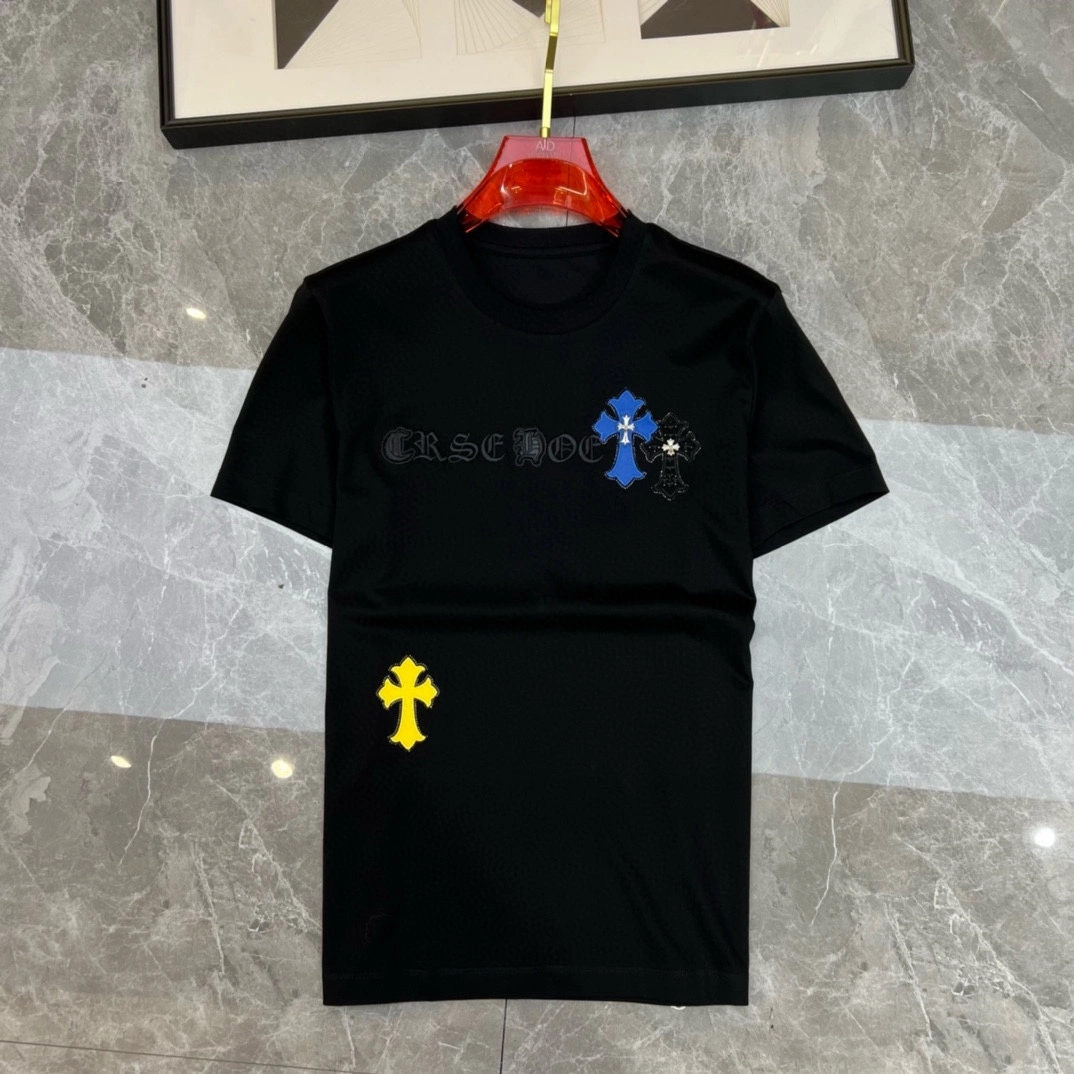 画像[7]-P360 Chrome Hearts Krohheart 2025年早春デビュー ダブルマーセライズド クルーネック 半袖Tシャツ 胸にブランドロゴ ヘビークラフトマンシップデザイン ハイエンドなオーダーメイドデザイン アヴァンギャルド！重厚なクラフトマンシップデザイン。ソフトな肌触り。快適な着心地。カウンターグレードの繊細なステッチ。繊細な仕上がり。ボディへの効果は他の追随を許さない♡！メンズ必須単品！ヤーデージ：M-4XL（178 140ポンドは、Lの最大摩耗200ポンドを着用）-ハイファッションバッグ